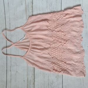 NWT Kimchi Blue Pink Racerback Laced Tank Top Size Medium